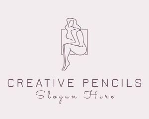 Woman Naked Model logo design