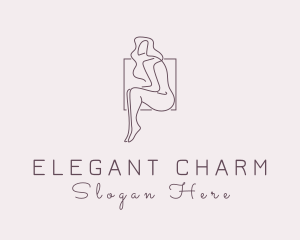 Woman Naked Model logo design