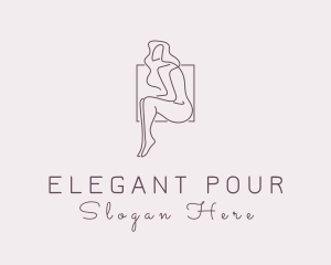 Woman Naked Model logo design