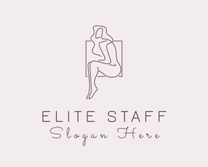 Woman Naked Model logo design