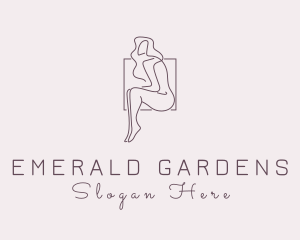 Woman Naked Model logo design