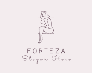 Woman Naked Model logo design