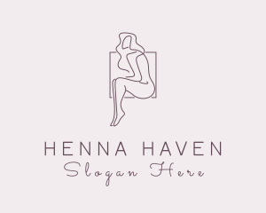 Woman Naked Model logo design