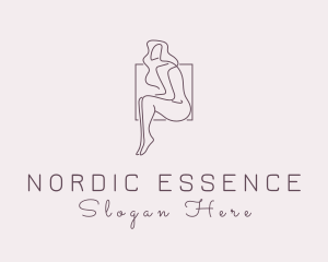 Woman Naked Model logo design