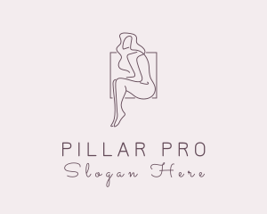 Woman Naked Model logo design