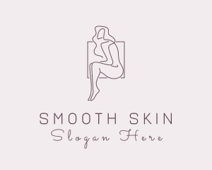 Waxing - Woman Naked Model logo design