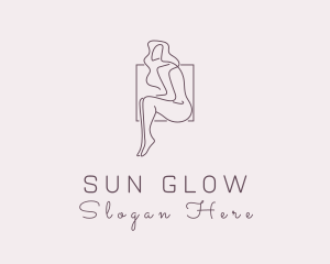 Tanning - Woman Naked Model logo design