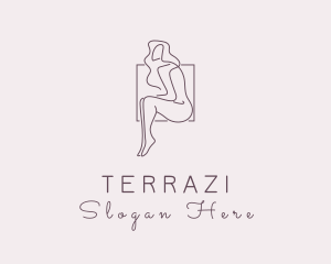 Woman Naked Model logo design