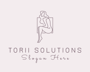 Woman Naked Model logo design