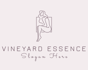 Woman Naked Model logo design