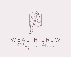 Woman Naked Model logo design