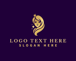 Gold - Hair Lady Salon logo design