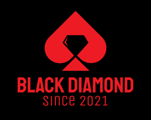 Red Diamond Spade  logo design