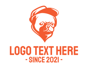 Gangster - Orange Pug Dog logo design
