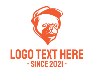 Dog - Orange Pug Dog logo design