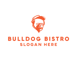 Orange Pug Dog logo design