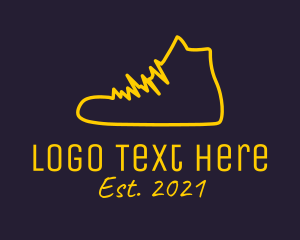 踢 - 黃色運動鞋生命線徽標設計