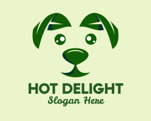 Green Natural Dog  logo design