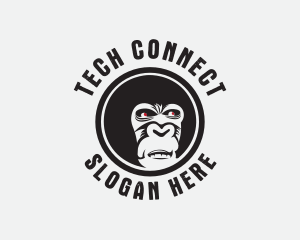 Streamer - Wild Gorilla Ape logo design