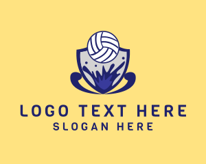 Volleyball Team - Beach Volleyball Shield logo design