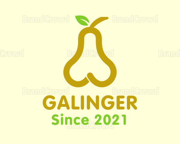 Fresh Yellow Pear Fruit Logo