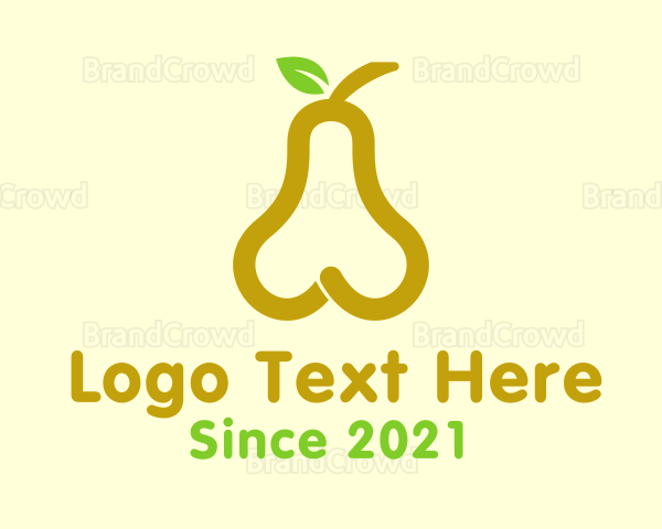 Fresh Yellow Pear Fruit Logo