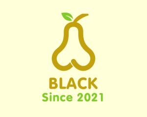 Vegan - Fresh Yellow Pear Fruit logo design