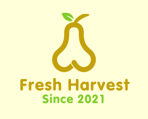 Fresh Yellow Pear Fruit  logo design