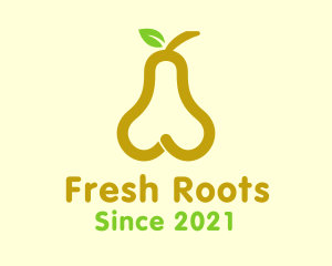 Fresh Yellow Pear Fruit  logo design