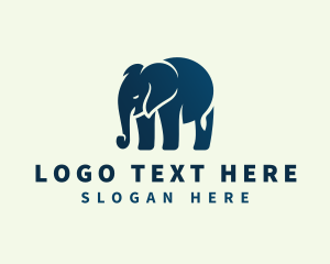 Blue Elephant - Elephant Animal Wildlife logo design
