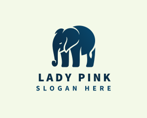Green Elephant - Elephant Animal Wildlife logo design