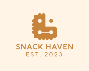 Snack Bar - Biscuit Snack Letter L logo design