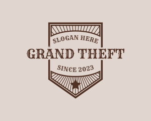 Cowboy - Shield Banner Sheriff Badge logo design