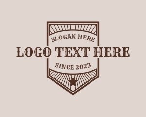 Western - Shield Banner Sheriff Badge logo design