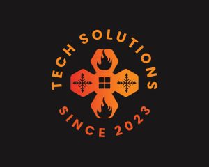Flame - Ice Fire Home Ventilation logo design