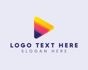 Vlogger - Rainbow Video Play Icon logo design