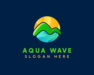 Sunrise Mountain seascape logo design