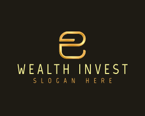 Invest - Premium Metallic Letter E logo design