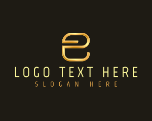 Premium Metallic Letter E Logo