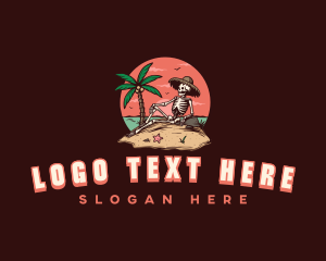 Island - Tropical Skeleton Island logo design