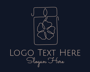 Scented Candle - Flower Candle Decor logo design