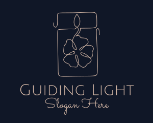 Flower Candle Decor  logo design