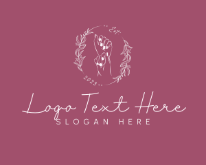 Pedicure - Floral Beauty Nail Art logo design