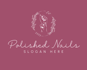 Floral Beauty Nail Art logo design