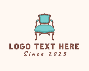 Home Furnishing - Elegant Cushion Armchair logo design