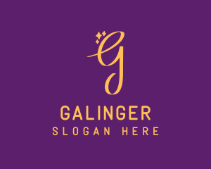 Lettering - Gold Sparkle Letter G logo design
