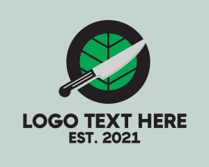 Eco - Nature Leaf Knife logo design