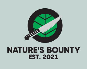 Nature Leaf Knife logo design