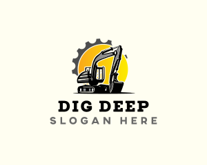 Excavator Digger Mining logo design