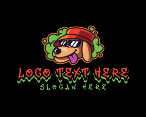 Marijuana - Smoke Dog Hip Hop logo design